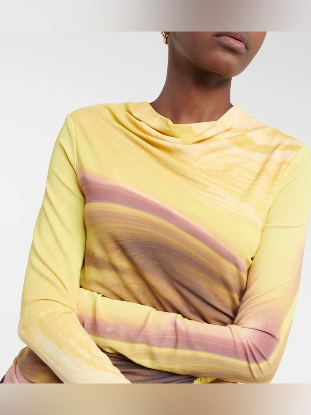 Simkhai Shane Long-Sleeve Ruched Top - Picture 2 of 4